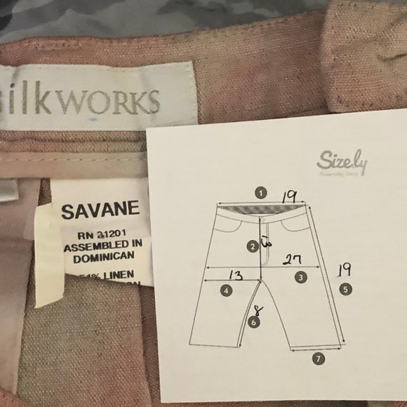 Upcycled Shorts - Silk Works Savane - Size 38 - Picture 2 of 2
